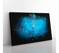 Big Box Art Lone Dolphin Paint Splash Canvas Wall Art Print Ready to Hang Picture, 76 x 50 cm (30 x 20 Inch), Blue, Teal, Blue, Blue
