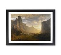 Big Box Art Looking Down On Yosemite Valley by Albert Bierstadt Framed Wall Art Picture Print Ready to Hang, Black A2 (62 x 45 cm)