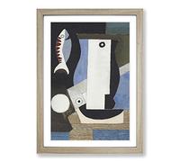 Big Box Art Louis Marcoussis The Fish Framed Wall Art Picture Print Ready to Hang, Oak A2 (62 x 45 cm)