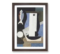 Big Box Art Louis Marcoussis The Fish Framed Wall Art Picture Print Ready to Hang, Walnut A2 (62 x 45 cm)