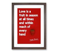 Big Box Art Love is A Fruit Typography Framed Wall Art Picture Print Ready to Hang, Walnut A2 (62 x 45 cm)