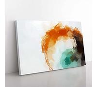 Big Box Art Love of Yesterday in Abstract Canvas Wall Art Print Ready to Hang Picture, 76 x 50 cm (30 x 20 Inch), White, Brown, Turquoise