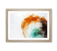 Big Box Art Love of Yesterday in Abstract Framed Wall Art Picture Print Ready to Hang, Oak A2 (62 x 45 cm)