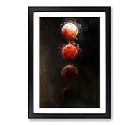 Big Box Art Lunar Eclipse in Abstract Framed Wall Art Picture Print Ready to Hang, Black A2 (62 x 45 cm)