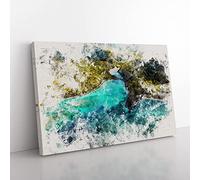 Big Box Art Maconde Point Baie Du Cap in Mauritius Watercolour Canvas Wall Art Print Ready to Hang Picture, 76 x 50 cm (30 x 20 Inch), Grey, Turquoise, Black