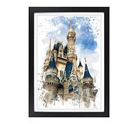 Big Box Art Magic Kingdom Florida Orlando USA V3 Framed Wall Art Picture Print Ready to Hang, Black A2 (62 x 45 cm)
