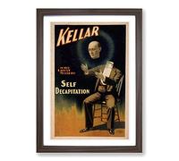 Big Box Art Magician Harry Kellar (4) Framed Wall Art Picture Print Ready to Hang, Walnut A2 (62 x 45 cm)