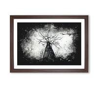 Big Box Art Majestic Trees Paint Splash Framed Wall Art Picture Print Ready to Hang, Walnut A2 (62 x 45 cm)