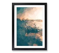 Big Box Art Make a Splash in Abstract Framed Wall Art Picture Print Ready to Hang, Black A2 (62 x 45 cm)