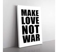 Big Box Art Make Love Not War Typography Canvas Wall Art Print Ready to Hang Picture, 76 x 50 cm (30 x 20 Inch), White, Black, Black