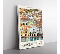 Big Box Art Malcena at The Gardasee Gustav Klimt Canvas Wall Art Print Ready to Hang Picture, 76 x 50 cm (30 x 20 Inch), Exhibition