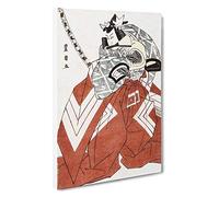 Big Box Art Male with a Samurai Sword by Utagawa Toyokuni Painting Canvas Wall Art Framed Picture Print, 30 x 20 Inch (76 x 50 cm), White, Red, Grey, Cream, Black