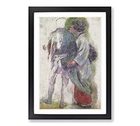 Big Box Art Man & Maiko by Kuroda Seiki Framed Wall Art Picture Print Ready to Hang, Black A2 (62 x 45 cm)