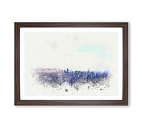 Big Box Art Manila Skyline in The Philippines in Abstract Framed Wall Art Picture Print Ready to Hang, Walnut A2 (62 x 45 cm)