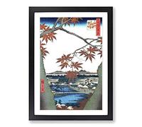 Big Box Art Maples at Mama by Utagawa Hiroshige Framed Wall Art Picture Print Ready to Hang, Black A2 (62 x 45 cm)