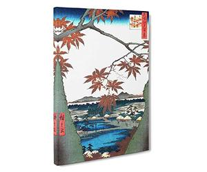 Big Box Art Maples at Mama by Utagawa Hiroshige Painting Canvas Wall Art Framed Picture Print, 30 x 20 Inch (76 x 50 cm), White, Grey, Blue, Red, Blue