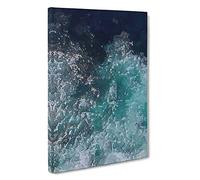 Big Box Art Marbled Waters Canvas Wall Art Framed Picture Print, 30 x 20 Inch (76 x 50 cm), Blue, Blue, Turquoise, Teal, Black