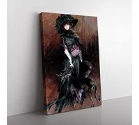 Big Box Art Marchesa Casati with A Greyhound by Giovanni Boldini Canvas Wall Art Print Ready to Hang Picture, 76 x 50 cm (30 x 20 Inch), Black, Brown, Brown