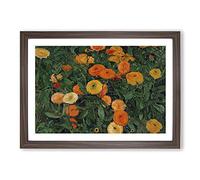 Big Box Art Marigolds by Koloman Moser Framed Wall Art Picture Print Ready to Hang, Walnut A2 (62 x 45 cm)
