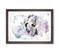 Big Box Art Marilyn Monroe Graffiti in Abstract Framed Wall Art Picture Print Ready to Hang, Walnut A2 (62 x 45 cm)
