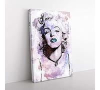 Big Box Art Marilyn Monroe in Abstract Canvas Wall Art Print Ready to Hang Picture, 76 x 50 cm (30 x 20 Inch), Grey, Lavender, Brown, Lavender, Black