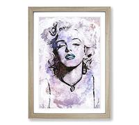Big Box Art Marilyn Monroe in Abstract Framed Wall Art Picture Print Ready to Hang, Oak A2 (62 x 45 cm)
