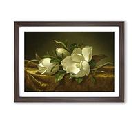 Big Box Art Martin Johnson Heade Magnolias Framed Wall Art Picture Print Ready to Hang, Walnut A2 (62 x 45 cm)