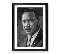Big Box Art Martin Luther King (3) Framed Wall Art Picture Print Ready to Hang, Black A2 (62 x 45 cm)
