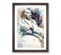 Big Box Art Martin Luther King Jr in Abstract Framed Wall Art Picture Print Ready to Hang, Walnut A2 (62 x 45 cm)