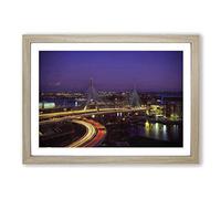 Big Box Art Massachusetts Boston USA Framed Wall Art Picture Print Ready to Hang, Oak A2 (62 x 45 cm)