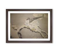 Big Box Art Matsumura Goshun Japanese Bird Oriental Framed Wall Art Picture Print Ready to Hang, Walnut A2 (62 x 45 cm)
