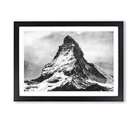 Big Box Art Matterhorn Mountain Vol.1 Painting Framed Wall Art Picture Print Ready to Hang, Black A2 (62 x 45 cm)