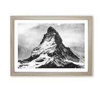 Big Box Art Matterhorn Mountain Vol.1 Painting Framed Wall Art Picture Print Ready to Hang, Oak A2 (62 x 45 cm)