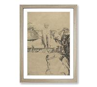 Big Box Art Max Klinger Integer Vitae Framed Wall Art Picture Print Ready to Hang, Oak A2 (62 x 45 cm)