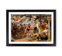 Big Box Art Meeting of Abraham and Melchizedek by Peter Paul Rubens Framed Wall Art Picture Print Ready to Hang, Black A2 (62 x 45 cm)