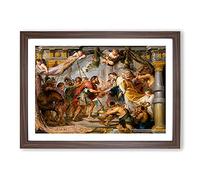 Big Box Art Meeting of Abraham and Melchizedek by Peter Paul Rubens Framed Wall Art Picture Print Ready to Hang, Walnut A2 (62 x 45 cm)