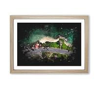 Big Box Art Midigama Beach in Sri Lanka Paint Splash Framed Wall Art Picture Print Ready to Hang, Oak A2 (62 x 45 cm)