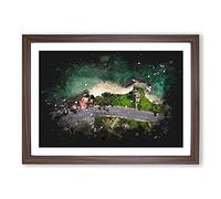 Big Box Art Midigama Beach in Sri Lanka Paint Splash Framed Wall Art Picture Print Ready to Hang, Walnut A2 (62 x 45 cm)