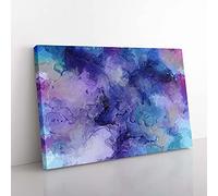 Big Box Art Midnight Joy in Abstract Canvas Wall Art Print Ready to Hang Picture, 76 x 50 cm (30 x 20 Inch), Blue, Purple, Blue, Purple