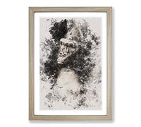 Big Box Art Mighty Silverback Gorilla Watercolour Framed Wall Art Picture Print Ready to Hang, Oak A2 (62 x 45 cm)