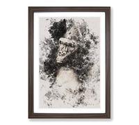Big Box Art Mighty Silverback Gorilla Watercolour Framed Wall Art Picture Print Ready to Hang, Walnut A2 (62 x 45 cm)