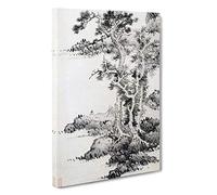 Big Box Art Mighty Tree by LAN Ying Painting Canvas Wall Art Framed Picture Print, 30 x 20 Inch (76 x 50 cm), White, Grey, Black