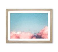 Big Box Art Migrating Birds in Abstract Framed Wall Art Picture Print Ready to Hang, Oak A2 (62 x 45 cm)