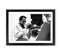 Big Box Art Miles Davis Framed Wall Art Picture Print Ready to Hang, Black A2 (62 x 45 cm)