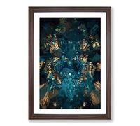 Big Box Art Mirror Reflection in Abstract Framed Wall Art Picture Print Ready to Hang, Walnut A2 (62 x 45 cm)