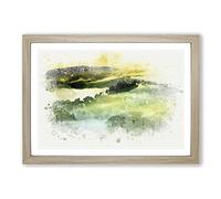 Big Box Art Mist Over Da LAT in Vietnam in Abstract Framed Wall Art Picture Print Ready to Hang, Oak A2 (62 x 45 cm)