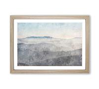 Big Box Art Mist Over Snowdonia in Wales Painting Framed Wall Art Picture Print Ready to Hang, Oak A2 (62 x 45 cm)