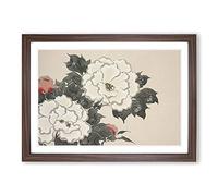 Big Box Art Mixed Flowers by Kamisaka Sekka Framed Wall Art Picture Print Ready to Hang, Walnut A2 (62 x 45 cm)