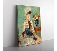 Big Box Art Mlle Charlotte Berthier by Pierre-Auguste Renoir Canvas Wall Art Print Ready to Hang Picture, 76 x 50 cm (30 x 20 Inch), Green, Brown, Cream