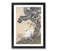 Big Box Art Monkey by Lang Shining Framed Wall Art Picture Print Ready to Hang, Black A2 (62 x 45 cm)